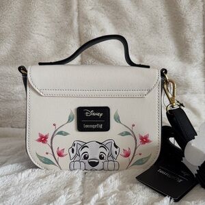 Loungefly Disney Dogs Mini Crossbody Bag Pongo Percy Lady Max Floral Print